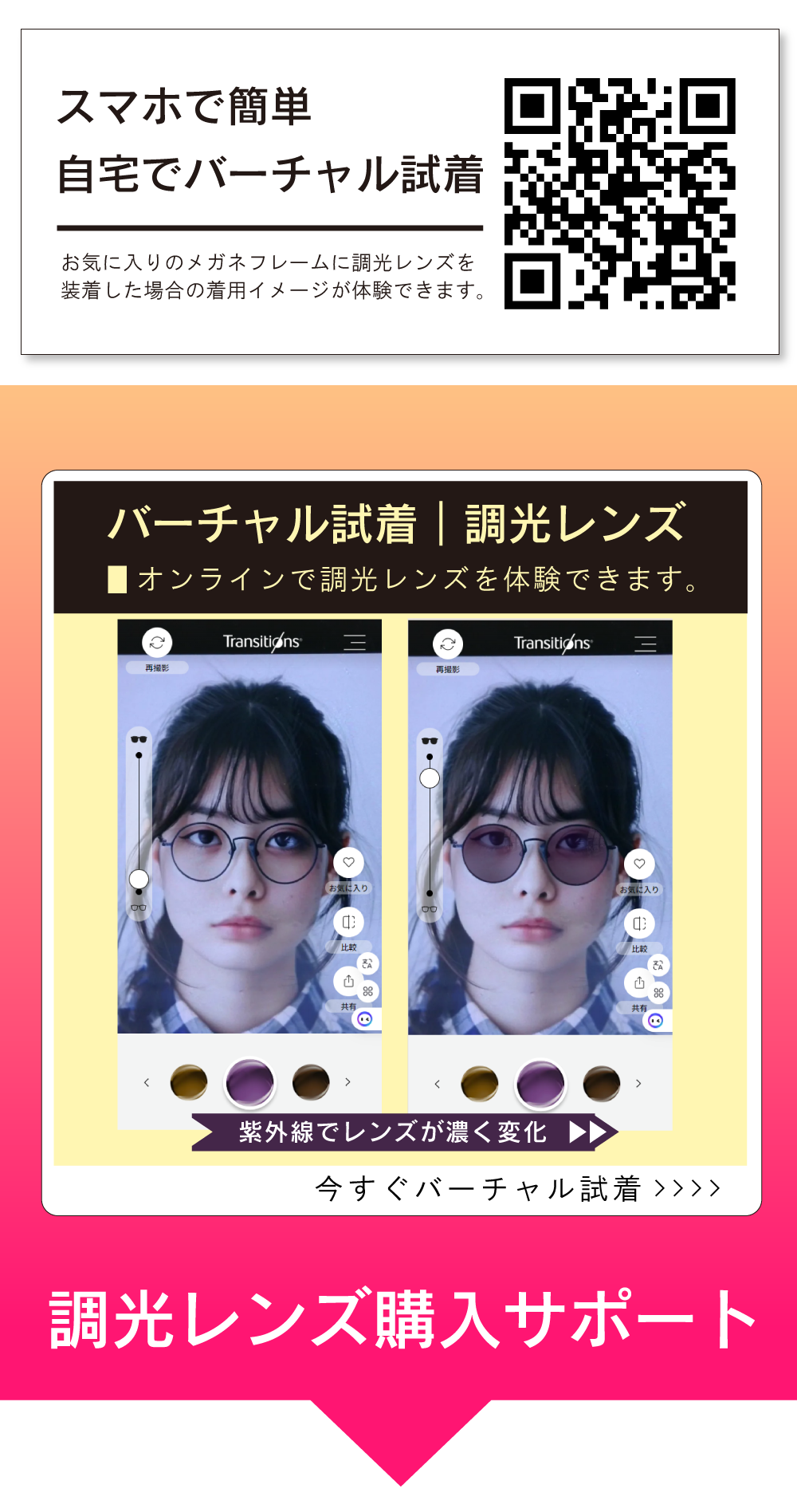 ニコントランジションズgensジェンエスバーチャル試着